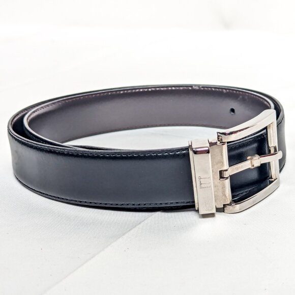 DUNHILL Reversible Men's Belt Black Brown - Size 40 - Picture 6 of 11